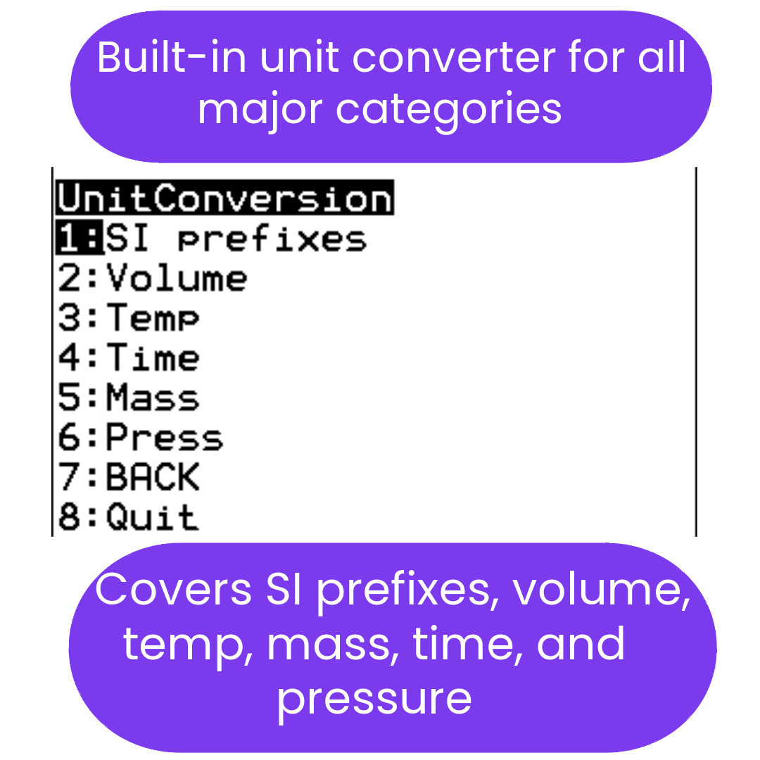 Chemistry Solver: First Semester TI-84 Plus CE Program