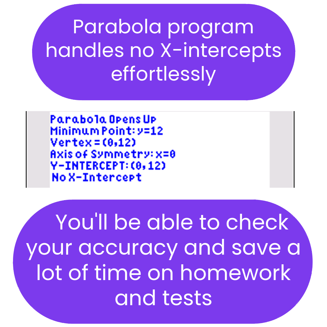Parabola Solver TI-84 Plus CE Calculator Program