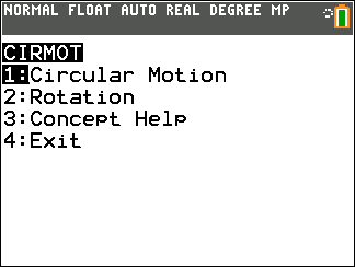 CIRMOT: Circular & Rotational Motion TI-84 Plus CE Solver