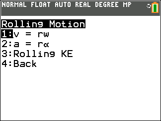 CIRMOT: Circular & Rotational Motion TI-84 Plus CE Solver
