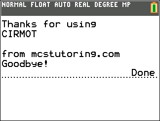 CIRMOT: Circular & Rotational Motion TI-84 Plus CE Solver