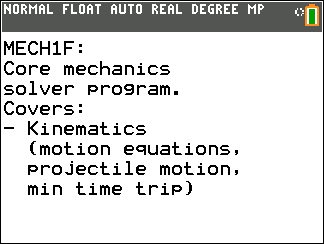 MECHELP: Free Physics Mechanics Guide for TI-84 Plus CE