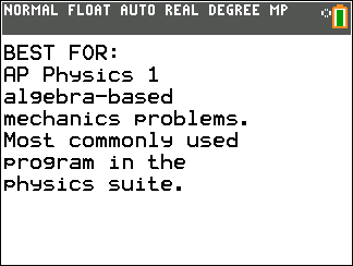 MECHELP: Free Physics Mechanics Guide for TI-84 Plus CE