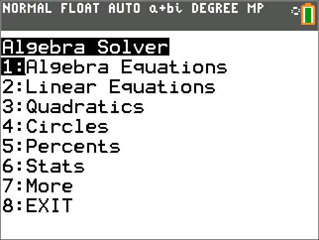 Algebra Solver Bundle (TI-84 Plus CE)