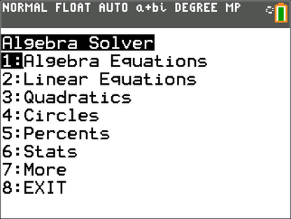 Algebra Solver Bundle (TI-84 Plus CE)