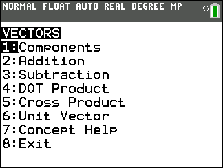 Vector Solver Program for TI-84 Plus CE