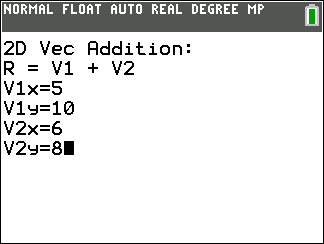 Vector Solver Program for TI-84 Plus CE