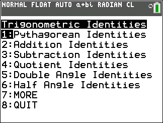 Trigonometry Identity Program: TRIGID1