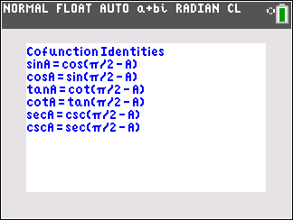 Trigonometry Identity Program: TRIGID1