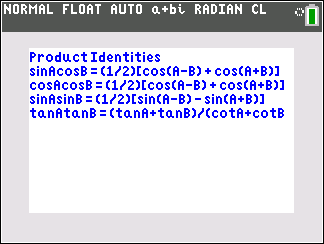 Trigonometry Identity Program: TRIGID1