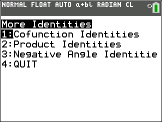 Trigonometry Identity Program: TRIGID1