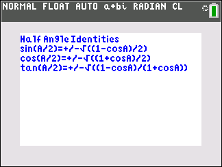 Trigonometry Identity Program: TRIGID1