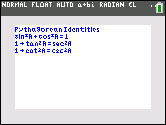 Trigonometry Identity Program: TRIGID1