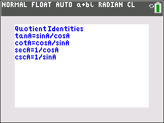 Trigonometry Identity Program: TRIGID1