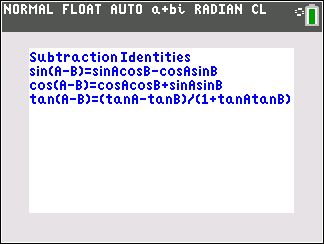 Trigonometry Identity Program: TRIGID1