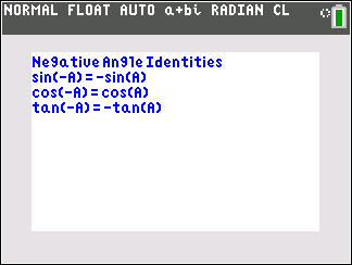 Trigonometry Identity Program: TRIGID1