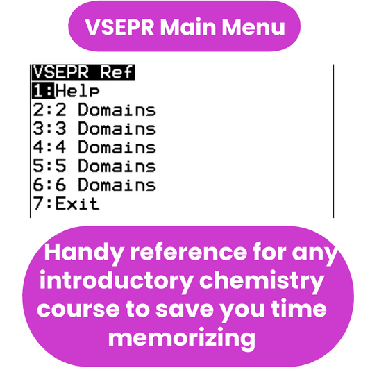VSEPR Reference Program for the TI-84 Plus CE