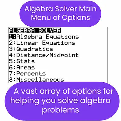 Algebra Solver Program TI-84 Plus CE