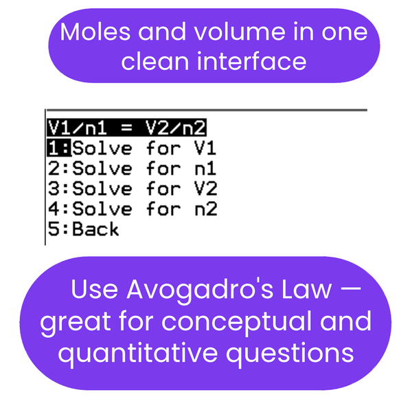 Avogadro's Law on TI-84