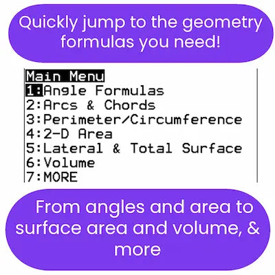 Geometry Formula TI-84 Plus CE Program