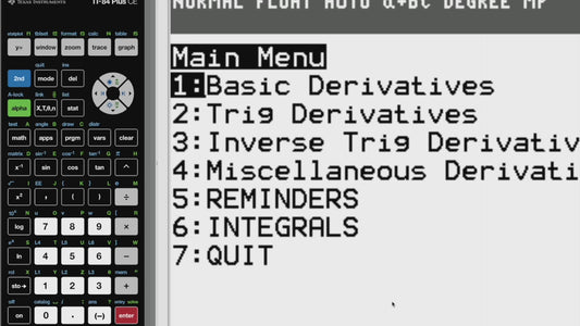 Calculus Equations & Formulas Program: CALCEQ1