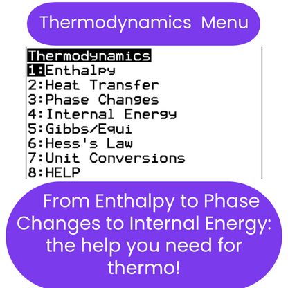 Thermodynamics Solver (TI-84 Plus CE)