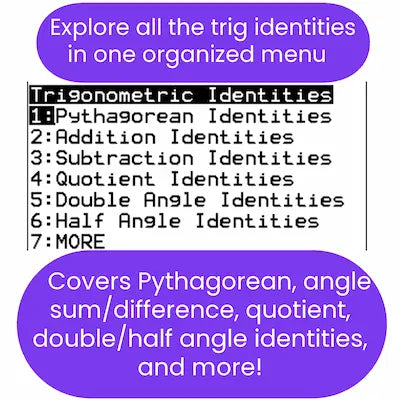 Trigonometric Identities TI84 Plus CE Program