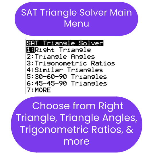 SAT Triangle Solver TI-84 Plus CE Program: TRISOLV